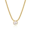 Ashanti flat chain pendant necklace – white
