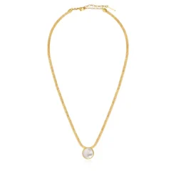Ashanti flat chain pendant necklace – white