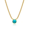 Ashanti flat chain pendant necklace – turquoise and green