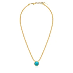 Ashanti flat chain pendant necklace – turquoise and green