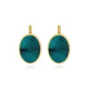 Ashanti oval sleeper earrings – turquoise and green