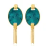 Ashanti pierced stud earrings – turquoise and green