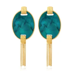 Ashanti pierced stud earrings – turquoise and green