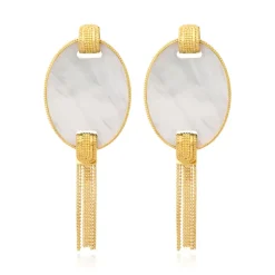 Ashanti pierced stud earrings – white