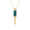 Ashanti rectangular mother-of-pearl pendant necklace – turquoise and green