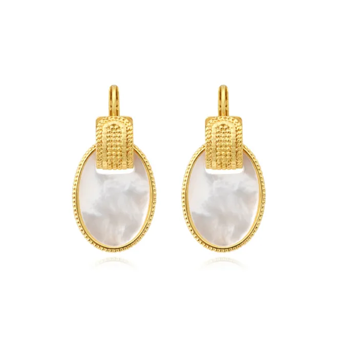 Ashanti sleeper earrings – white