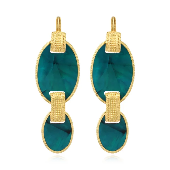 Ashanti sleeper earrings – green