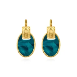 Ashanti sleeper earrings – turquoise and green