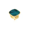 Ashanti Square Adjustable Ring – Turquoise and Green