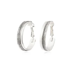 Ashanti thin hoop earrings – silver
