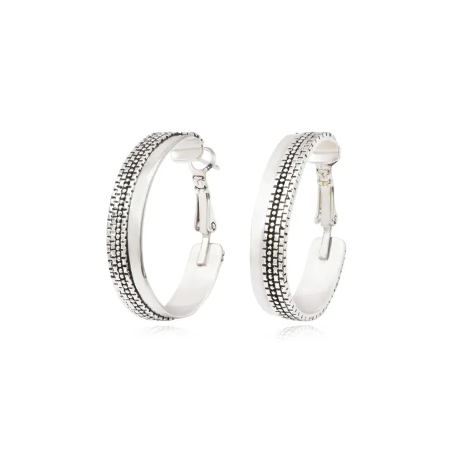 Ashanti thin hoop earrings – silver