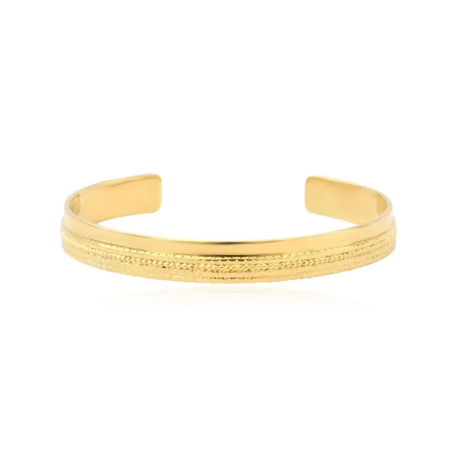 Ashanti Wide Adjustable Bangle Bracelet – Gold
