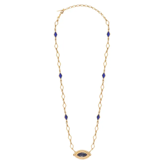 Atria Adjustable Pendant Necklace - Blue