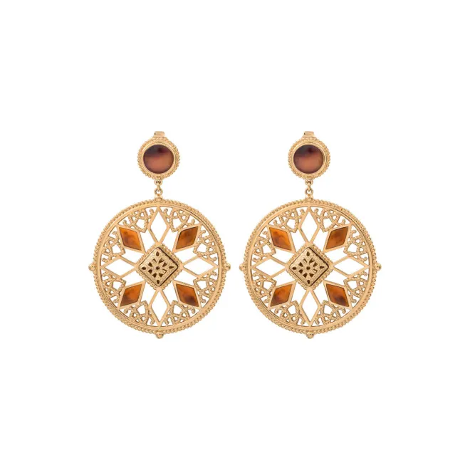 Atria clip-on earrings - tortoiseshell