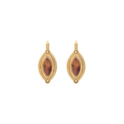 Atria thin sleeper earrings - tortoiseshell