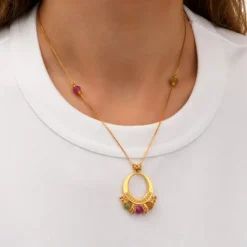 Avola adjustable long necklace - multicoloured