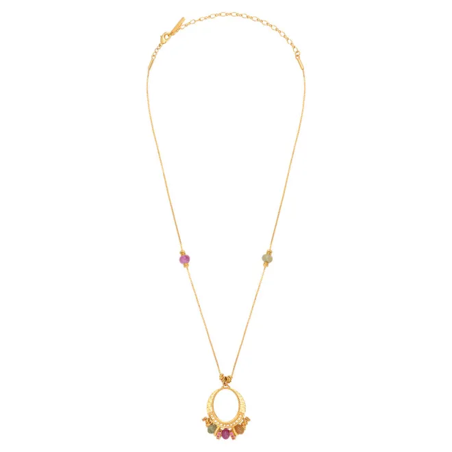 Avola adjustable long necklace - multicoloured
