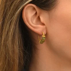 Avola mini hoop earrings - green