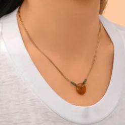 Babylon Adjustable Pendant Necklace - Orange