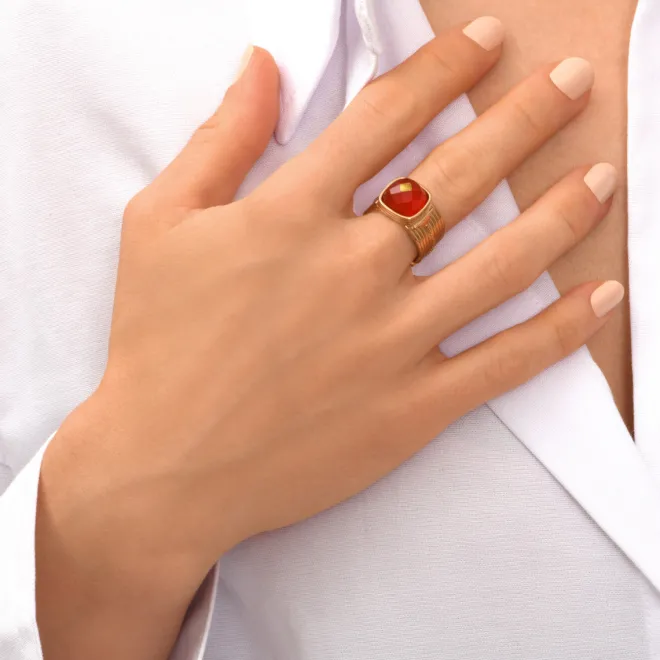 Babylon Adjustable Ring - Orange