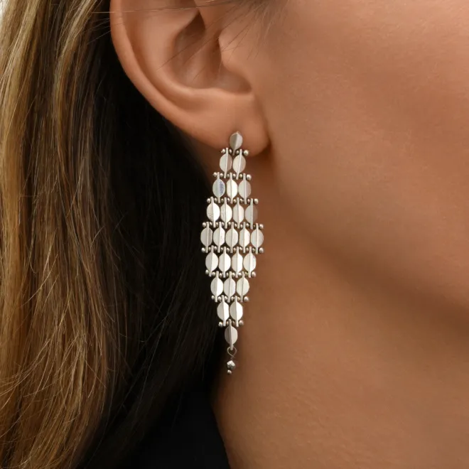 Babylon pierced stud earrings - silver