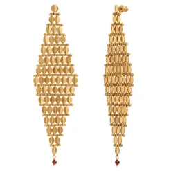 Babylon pierced stud earrings - gold