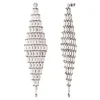 Babylon XXL long pierced stud earrings - silver