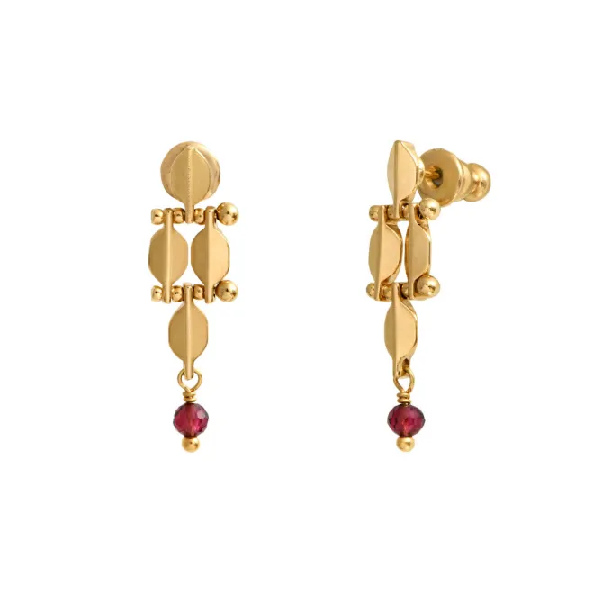 Babylone gold-plated stud drop earrings