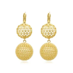 Betty double sleeper earrings - gold