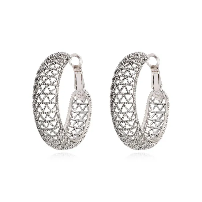 Betty hoop earrings - silver