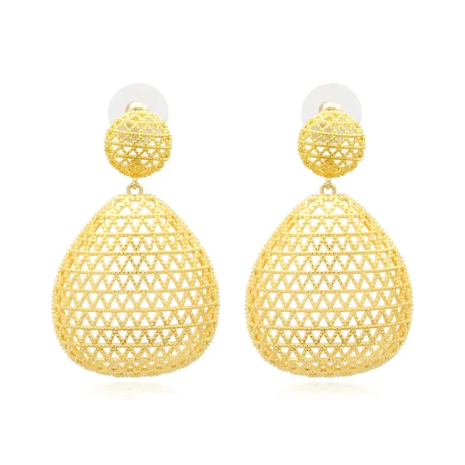 Betty pierced drop earrings - gold
