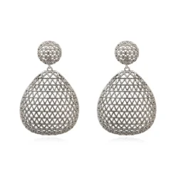 Betty pierced drop earrings - silver