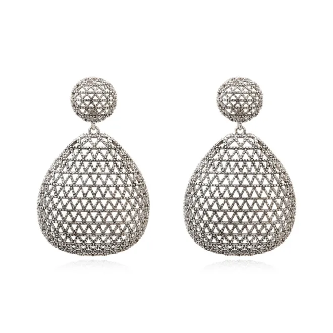 Betty pierced drop earrings - silver