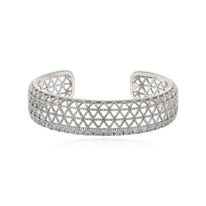 Betty Thin Cuff Bracelet - Silver