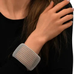 Betty wide cuff bracelet - silver