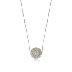 Betty Wide Pendant Necklace - Silver