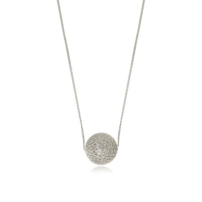 Betty Wide Pendant Necklace - Silver