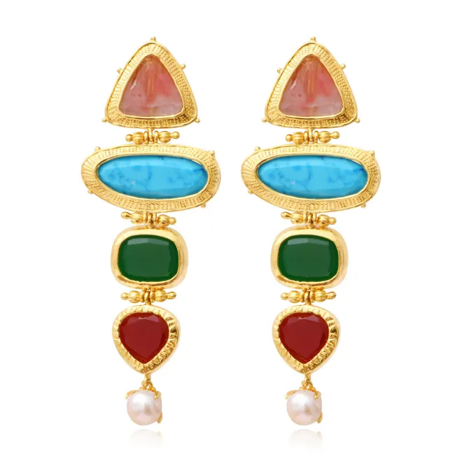 Byzance clip-on earrings – multicoloured