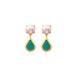 Byzance pierced stud earrings – blue