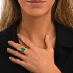 Byzantium adjustable ring – green
