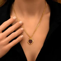 Byzantium pendant necklace – red