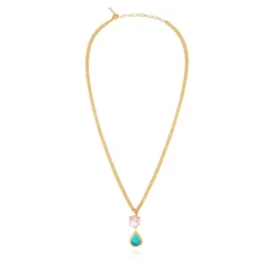 Byzantium teardrop pendant necklace – blue