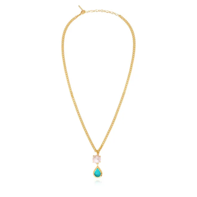 Byzantium teardrop pendant necklace – blue