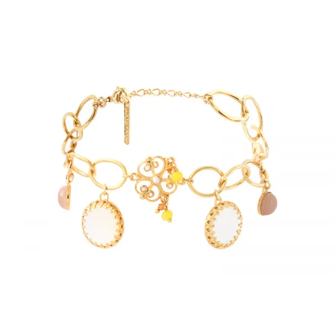 Capraia charm chain bracelet - white