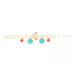 Capraia charm chain bracelet - turquoise