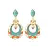 Capraia clip-on earrings - turquoise and orange