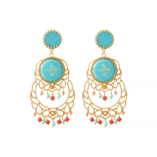 Capraia clip-on earrings - turquoise