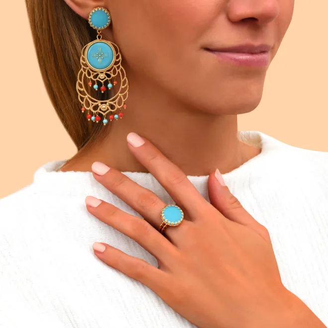 Capraia clip-on earrings - turquoise