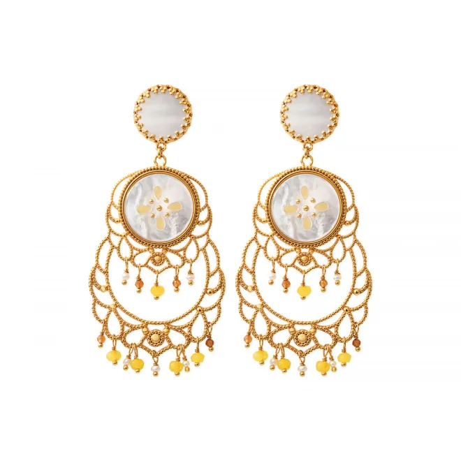 Capraia clip-on earrings - white