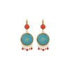 Capraia delicate sleeper earrings - turquoise